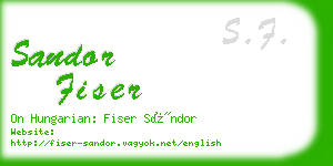 sandor fiser business card